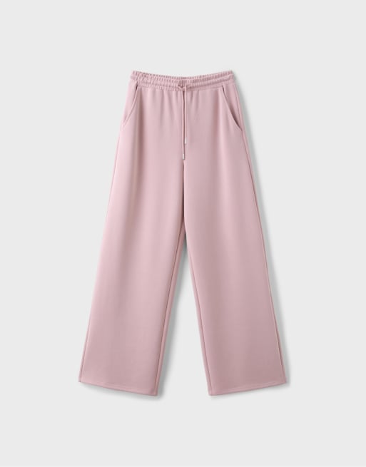 Stradivarius Soft-touch palazzo trousers in pastel pink, 6 of 7