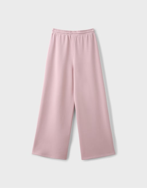 Stradivarius Soft-touch palazzo trousers in pastel pink, 7 of 7