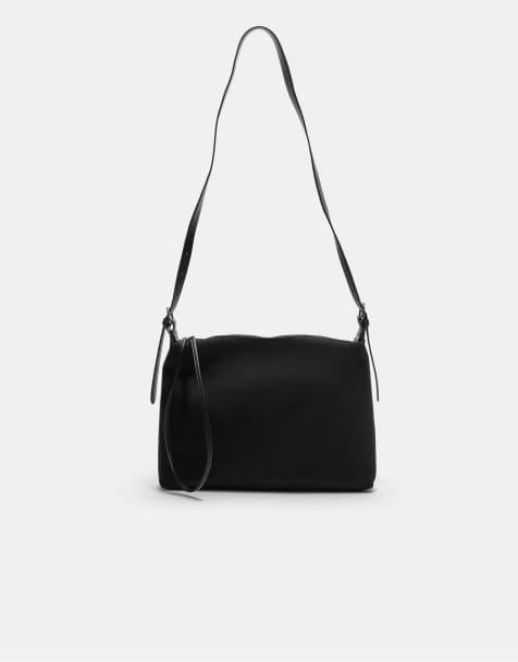 Stradivarius Soft-touch shoulder bag in black - view 1