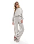 [Stradivarius] Stradivarius soft touch wide leg trackies in ice (part of a set)-White XS Ice