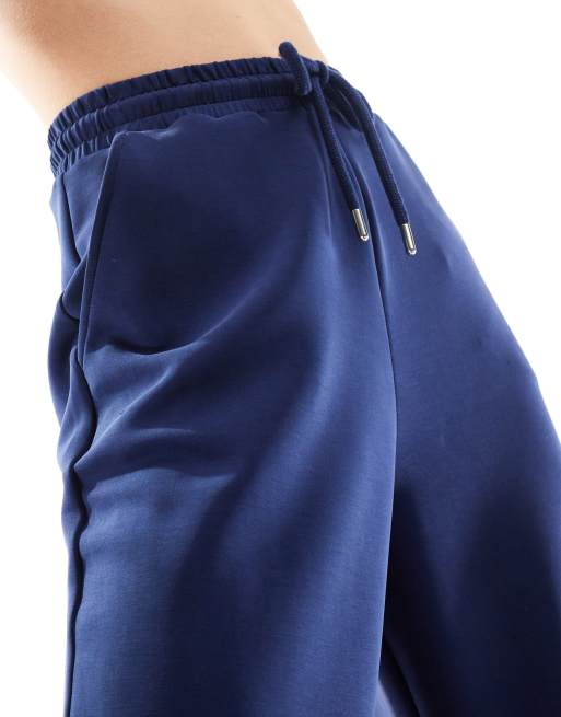 Stradivarius soft touch wide leg trackies in navy part of a set ASOS