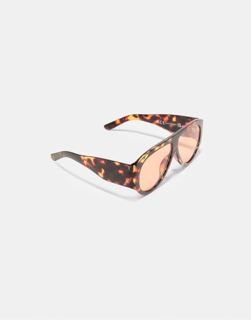 Stradivarius solglasögon med spräcklig effekt i orange, 4 av 4