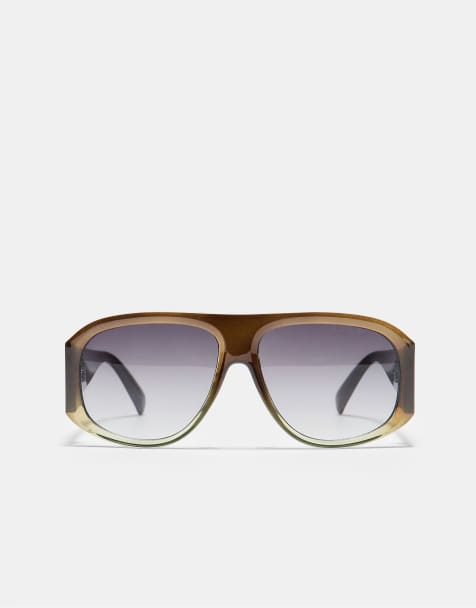 Stradivarius Sonnenbrille aus Farbverlaufsharz in Khaki - view 1