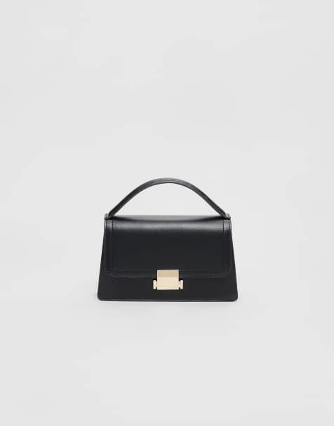 Stradivarius - Sort crossbody-taske med dobbelt hank - view 1