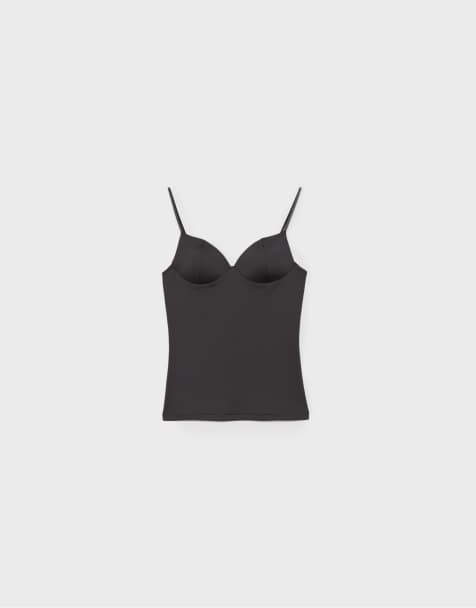 Stradivarius - Sort korset-inspireret top - view 1