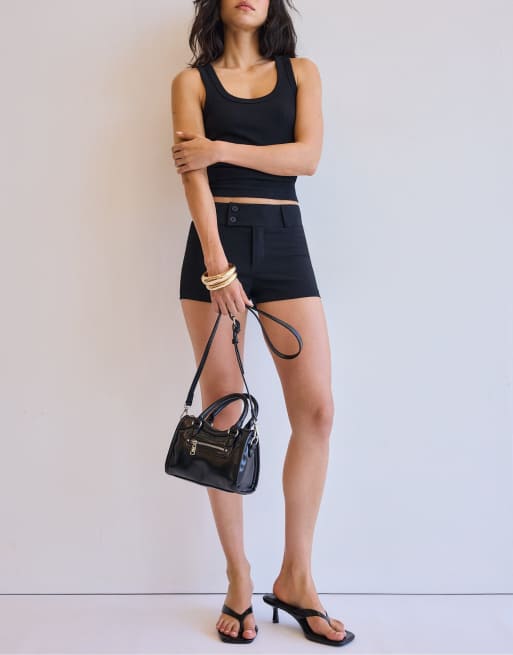Stradivarius - Sort mini-crossbody-taske med lomme, 2 af 4