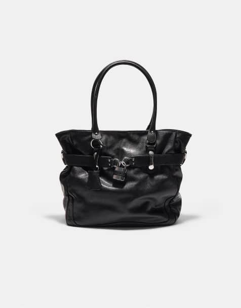 Stradivarius - Sort shoppertaske med hængelåsdetalje - view 1