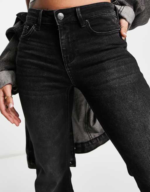 Stradivarius - Sorte jeans med svaj og lav talje, 4 af 4