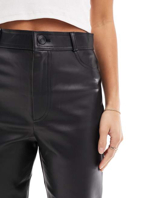 Stradivarius - Sorte Skinny-bukser i imiteret læder , 5 af 5