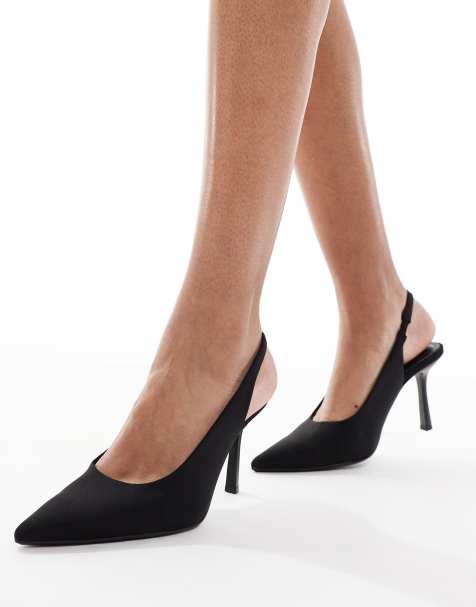 Stradivarius - Sorte slingback-sko med hæl - view 1