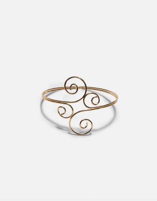 Stradivarius Spiral cuff in gold, 3 of 4