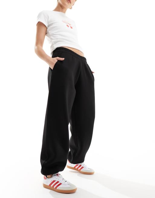 Stradivarius sport baggy sweatpants in black