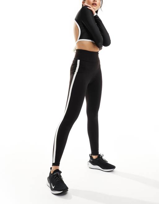 Black Piping Detail Gym Legging, Active