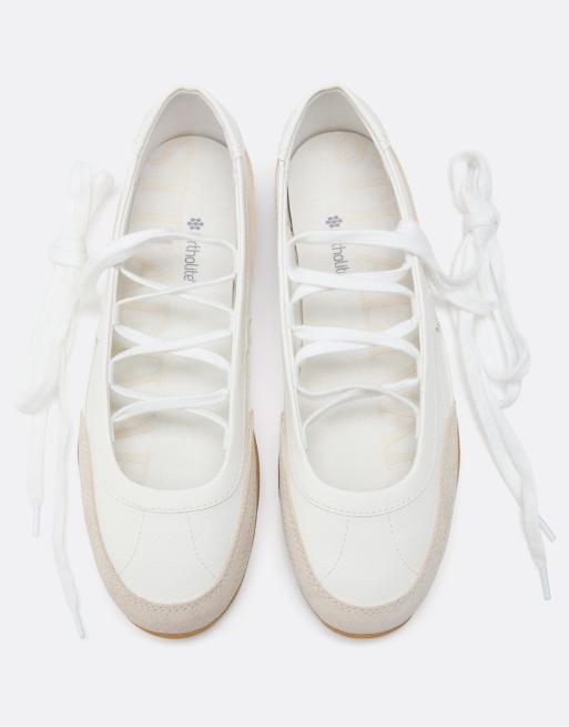 Stradivarius - Sportieve ballerina's met strik in wit, 2 van 5