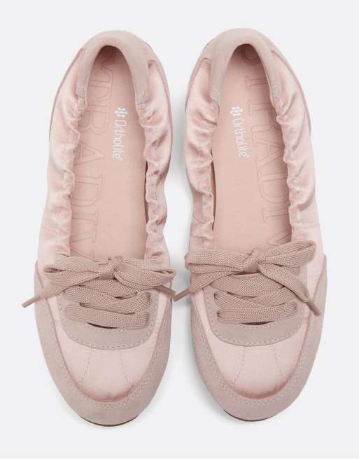 Stradivarius – Sports – Rosa ballerinaskor med läderdetaljer, 2 av 4