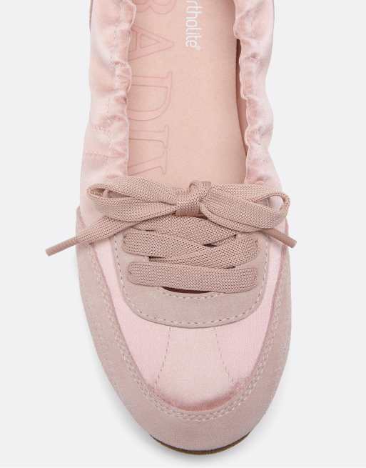 Stradivarius – Sports – Rosa ballerinaskor med läderdetaljer, 3 av 4