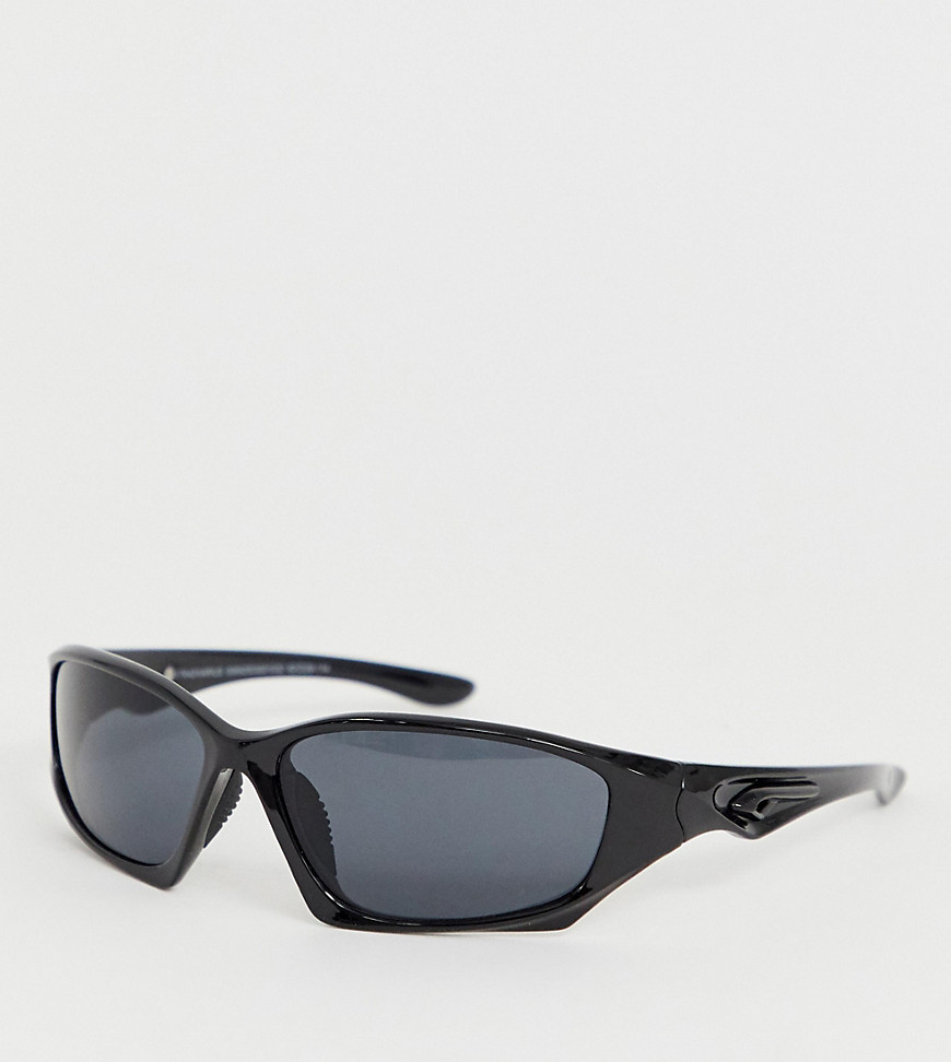 Stradivarius sporty sunglasses in black