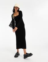 Fashionkilla sculpted scoop neck maxi dress in black | ASOS