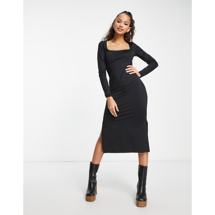 Long square neck outlet dress