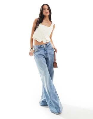 Stradivarius Square Neck Vest In White