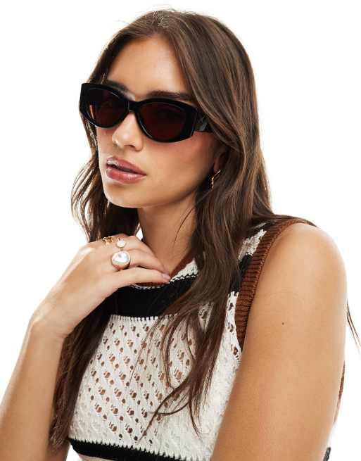  Stradivarius square sunglasses in black