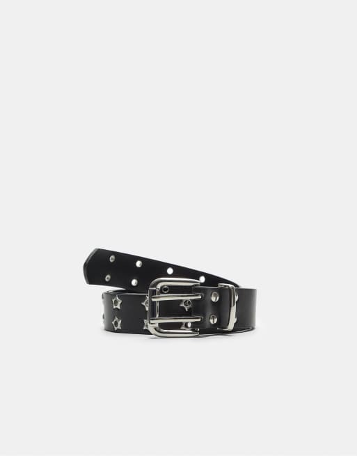Stradivarius Star studded belt in black ASOS
