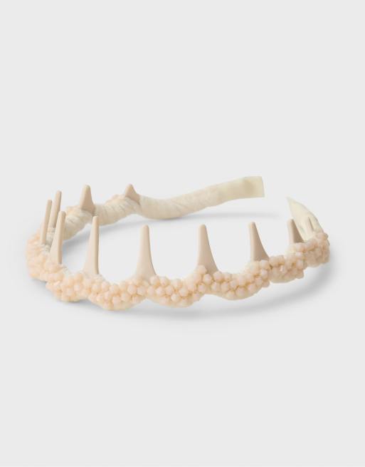 Stradivarius stelt pannband med skimrande detalj i naturvit, 2 av 3