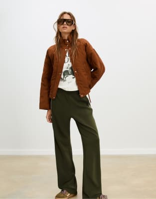 Stradivarius - Steppjacke in blassem Camel-Neutral