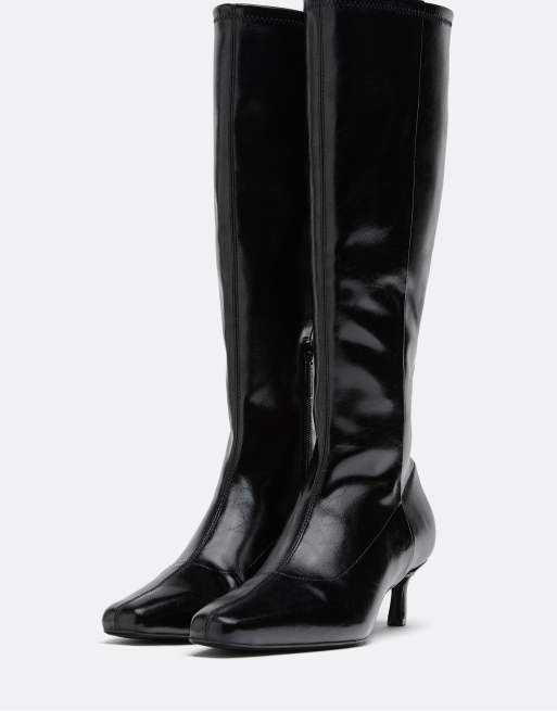 Stradivarius Stiletto heel boots in black, 3 of 5