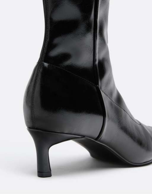 Stradivarius Stiletto heel boots in black, 5 of 5