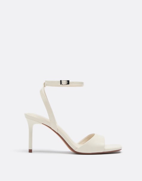Stradivarius Stiletto heel sandals in ecru - view 1