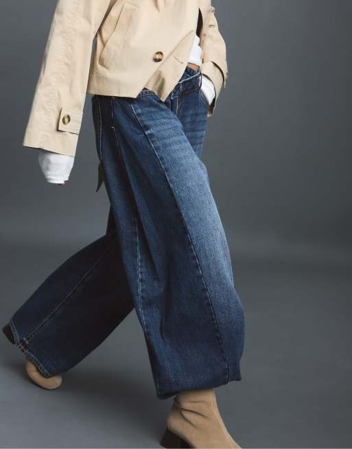Stradivarius stivaletti alla caviglia in pelle con tacco largo beige, 6 di 6
