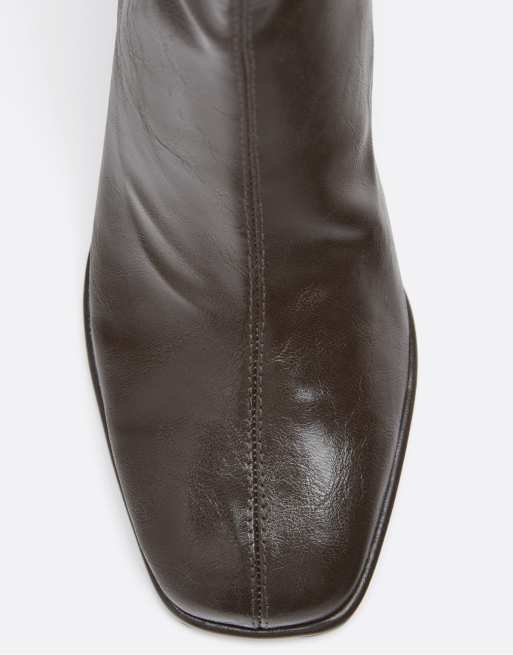 Stradivarius stivaletti basic con tacco medio in grigio, 5 di 6