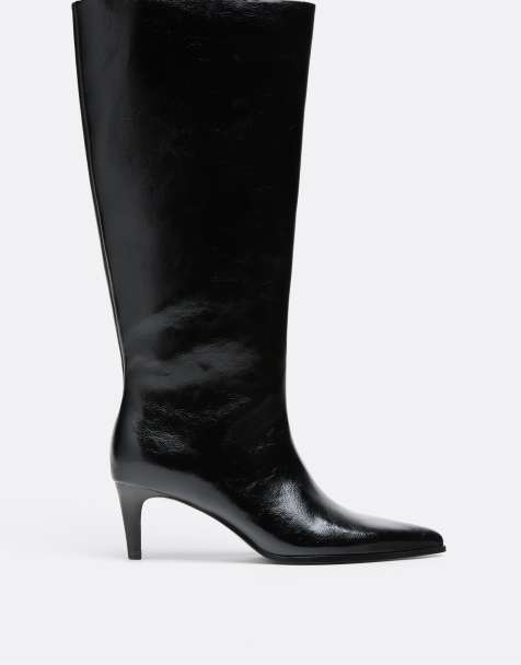 Stradivarius stivaletti con tacchetto in nero - view 1