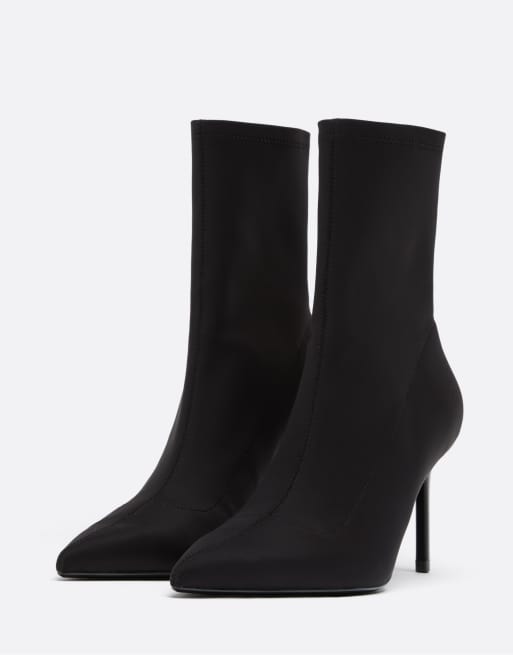 Stradivarius stivaletti con tacco a spillo neri, 3 di 6