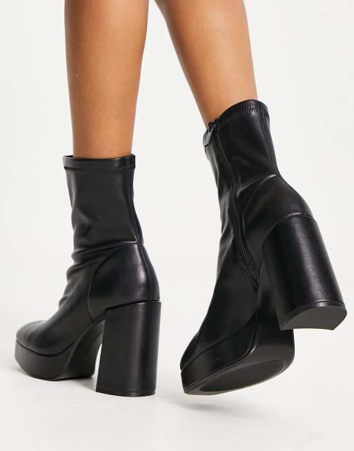 Stradivarius Stivali Con Tacco E Punta Quadrata Stradivarius