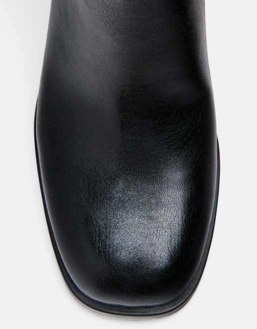 Stradivarius stivali equestrian con tacco largo neri, 5 di 6