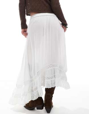Stradivarius Str Asymmetric Hem Midi Skirt