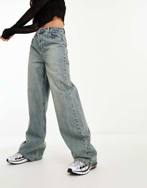 Stradivarius - STR - Baggy jeans i vintagevask
