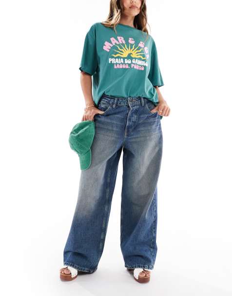 Stradivarius - STR - Baggy jeans in donkere wassing - view 1