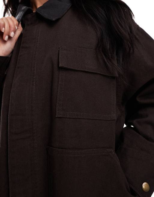 Stradivarius STR barn jacket in brown
