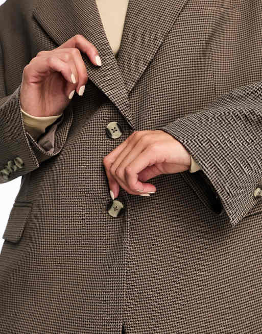 Blazer Stradivarius Veste Carreaux Costume Blazer Longue Veste A