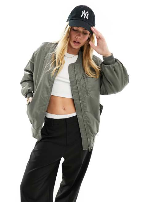 Stradivarius - STR - Bomberjack in kaki 