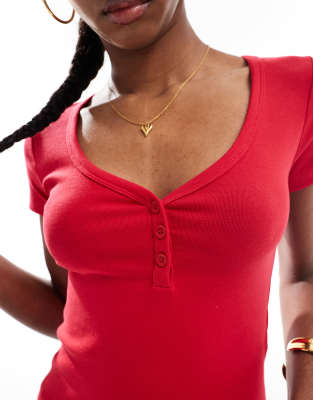 Stradivarius Str Button Front Top
