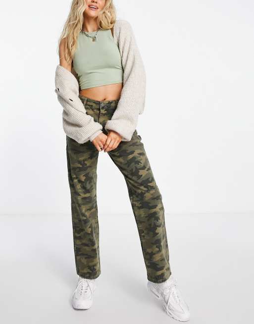 Stradivarius STR cargo pants in camo print