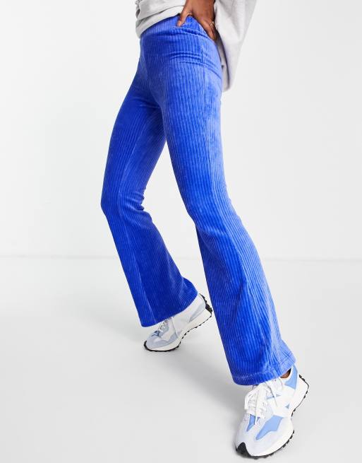 Stradivarius STR cord flare pants in blue