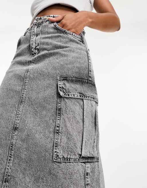 Jupe discount longue denim