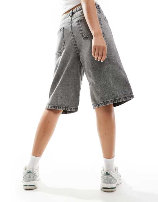 Stradivarius - STR - Denim-jorts i vasket grå, 5 af 5