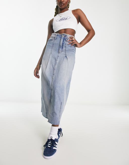 Asos midi denim outlet skirt