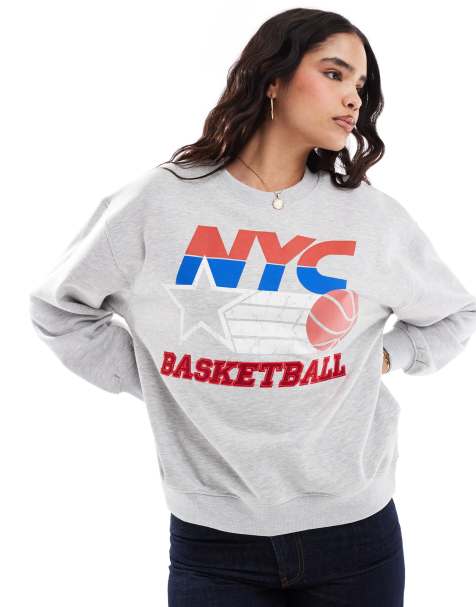 Stradivarius - STR - Felpa grigia con stampa "NYC" - view 1